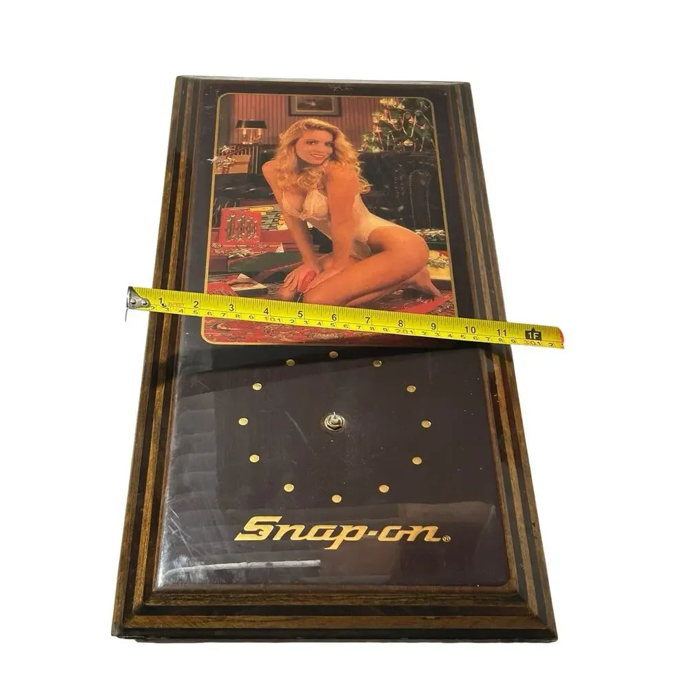 VTG SNAP ON Tools Lingerie Pinup Girl Wall Clock Christmas Jebco Michelle READ